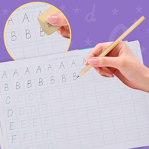 Miniatura 6 de Toy Life - Tarjetas flash para alfabeto de borrado en seco con tarjetas ABC Flash para libro de trabajo de afirmación del alfabeto - Tarjetas flash