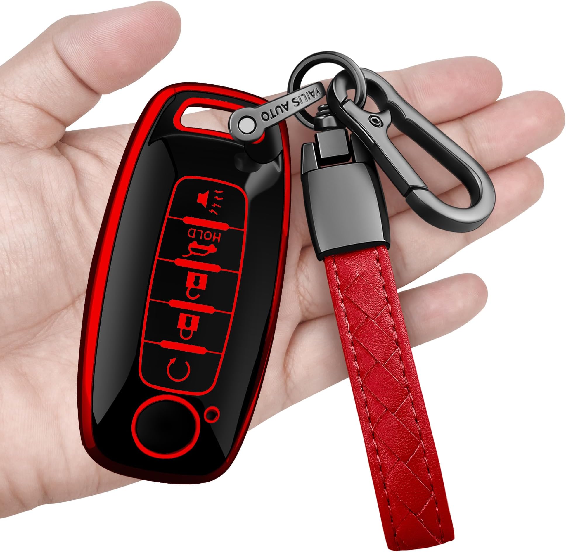 Sindeda for Nissan Key Fob Cover with Keychain Soft Full