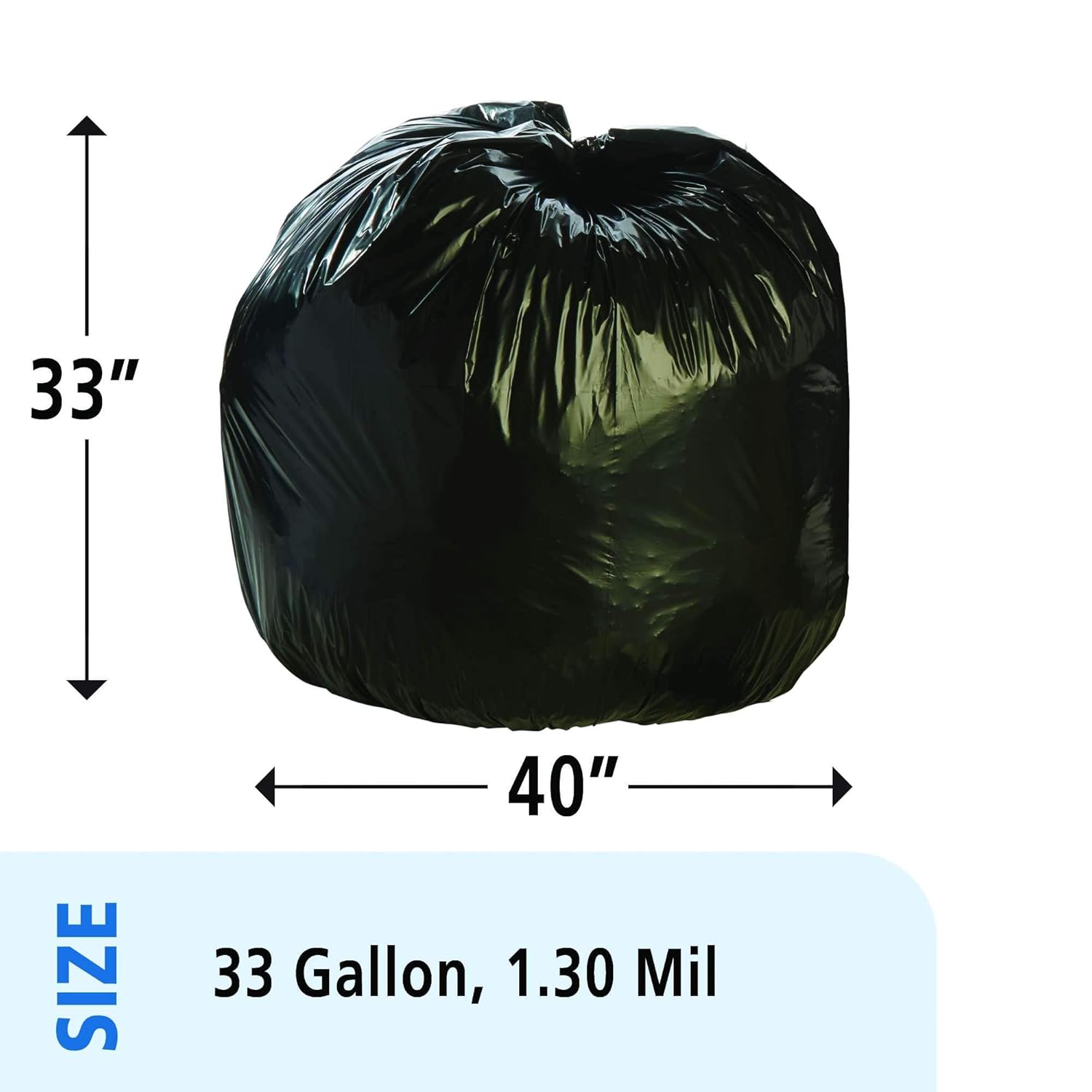 Stout by Envision Commerical 33 Gallon Can Liners - 100 Bags - 1.3 mil Heavy Duty Industrial 100% Recycled Puncture & Tear Resistant Garbage Trash Bags : Industrial & Scientific