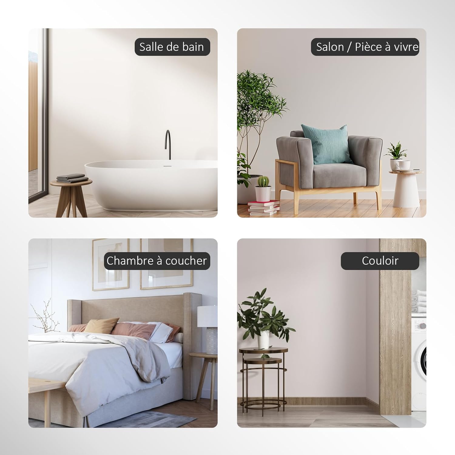 Illustration showing the adjustable brightness feature of the EMKE LED Bathroom Mirror, with examples of 10%, 50%, and 100% illumination.