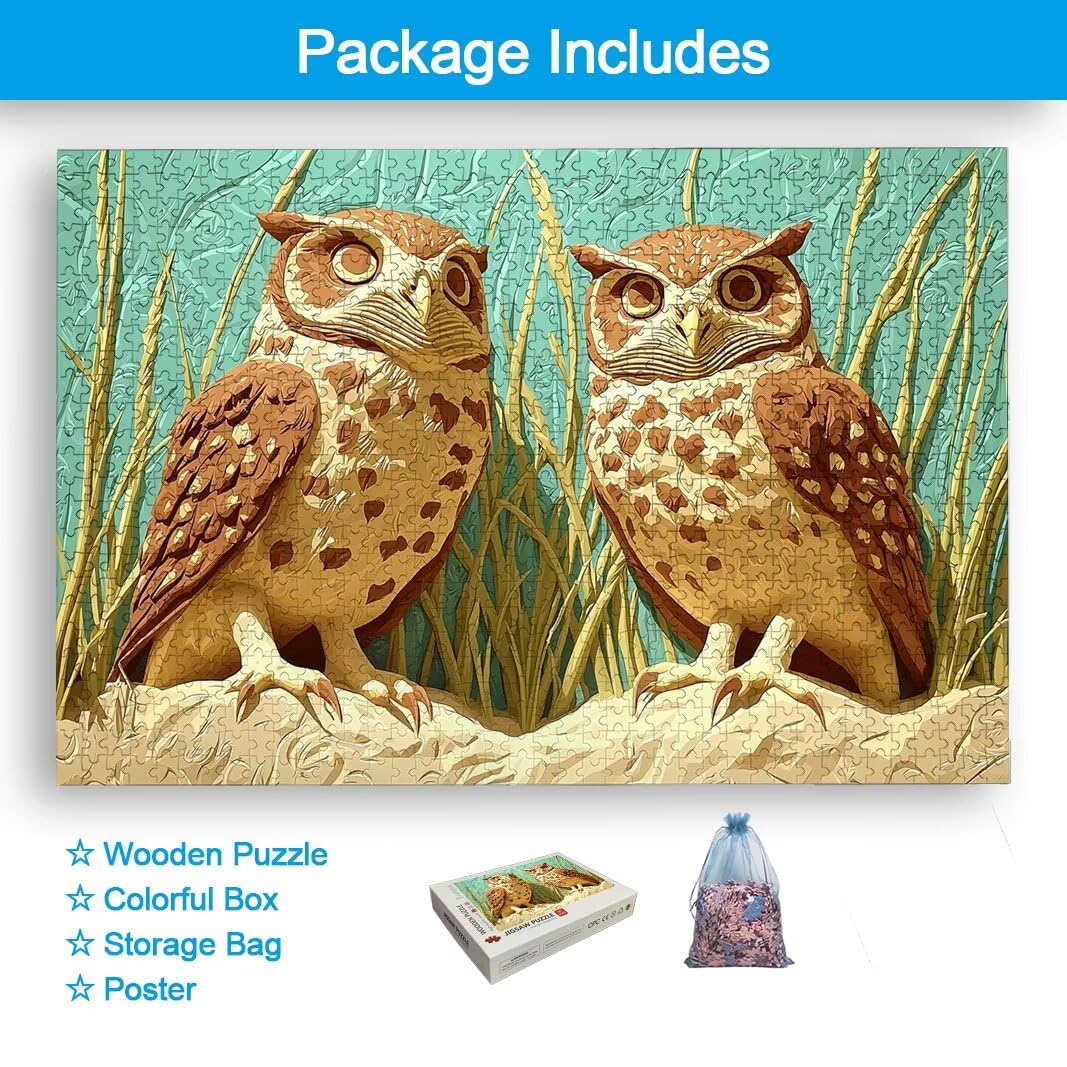 Puzzle 1000 Teile, Eule Puzzle 1000 Teile Erwachsene für Geschenke -3022
