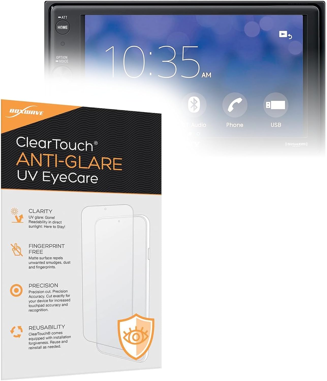 BoxWave Screen Protector Compatible with Sony XAV-AX1000 - ClearTouch Anti-Glare Anti-UV EyeCare (2-Pack), Filters Out Harmful Blue Light Reduce Fatigue