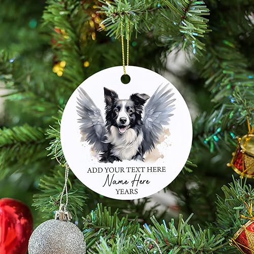 Vista 96 de Adorno conmemorativo personalizado de Bulldog Inglés – Alas de ángel, regalo de Navidad personalizado para perro, mamá y papá Adorno de Bulldog