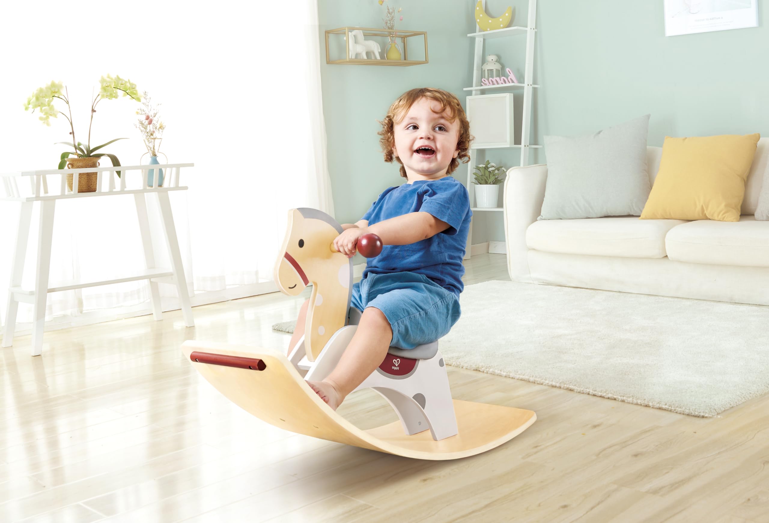 Hape Koń na biegunach 2 w 1, koń na biegunach i deska do balansowania, od 12 miesięcy