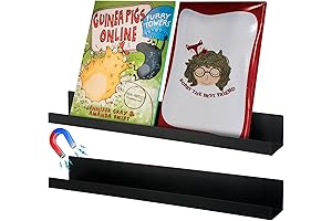 Lincia Magnetic Shelves for Wall, Floating Bookshelf for Whiteboard, Steel Storage Rack Organizer