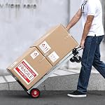VEVOR Aluminum Hand Truck, 2 in 1, 400 lbs Load Capacity, Heavy Duty Industrial Convertible Folding Hand Truck and Dolly, Utility Cart Converts from Hand Truck to Platform Cart with Rubber Wheels