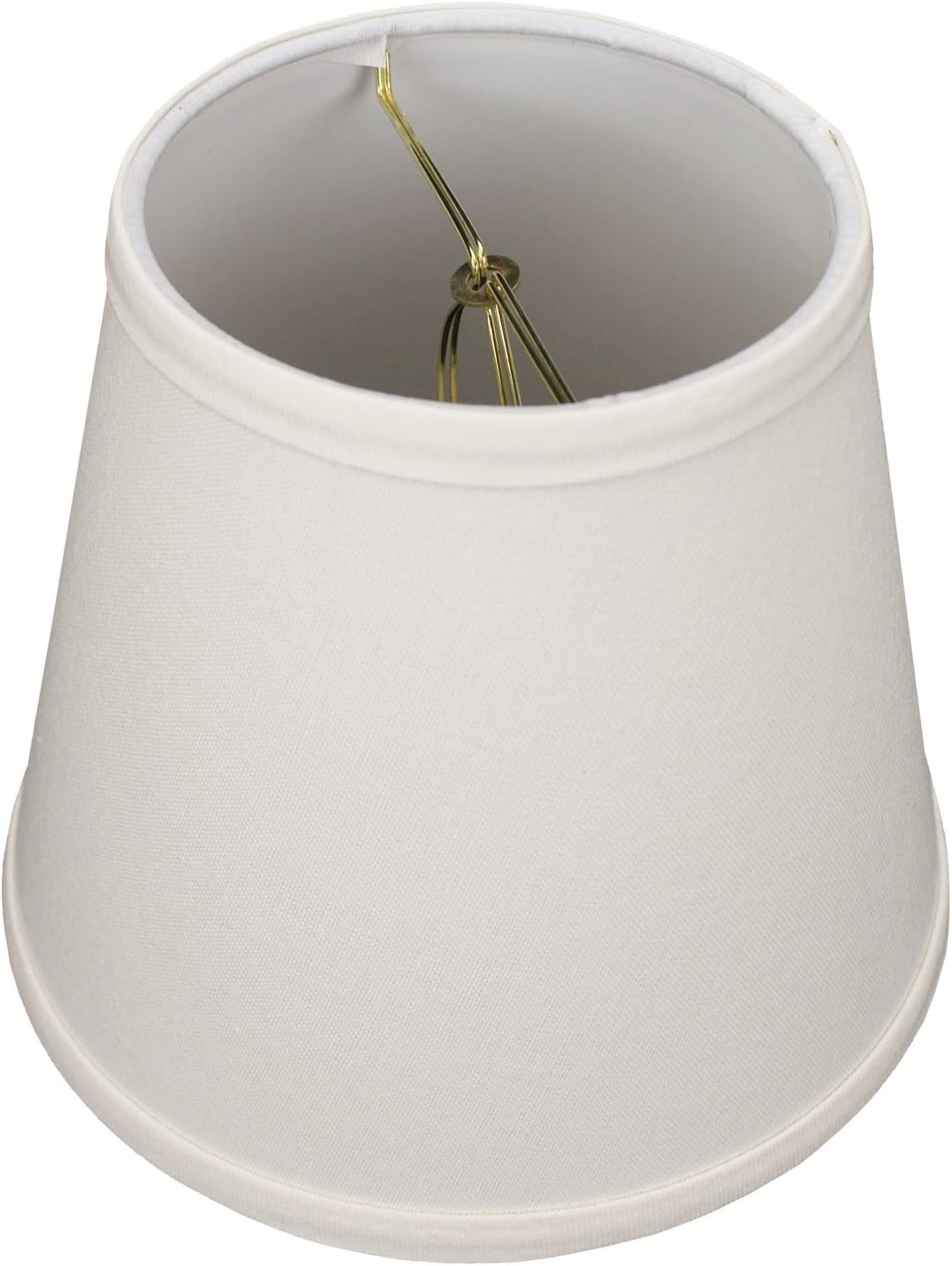 FenchelShades.com Lampshade 5" Top by 8" Bottom by 7" Slant Height with Bulb-Clip-On Attachment (Linen Cream)