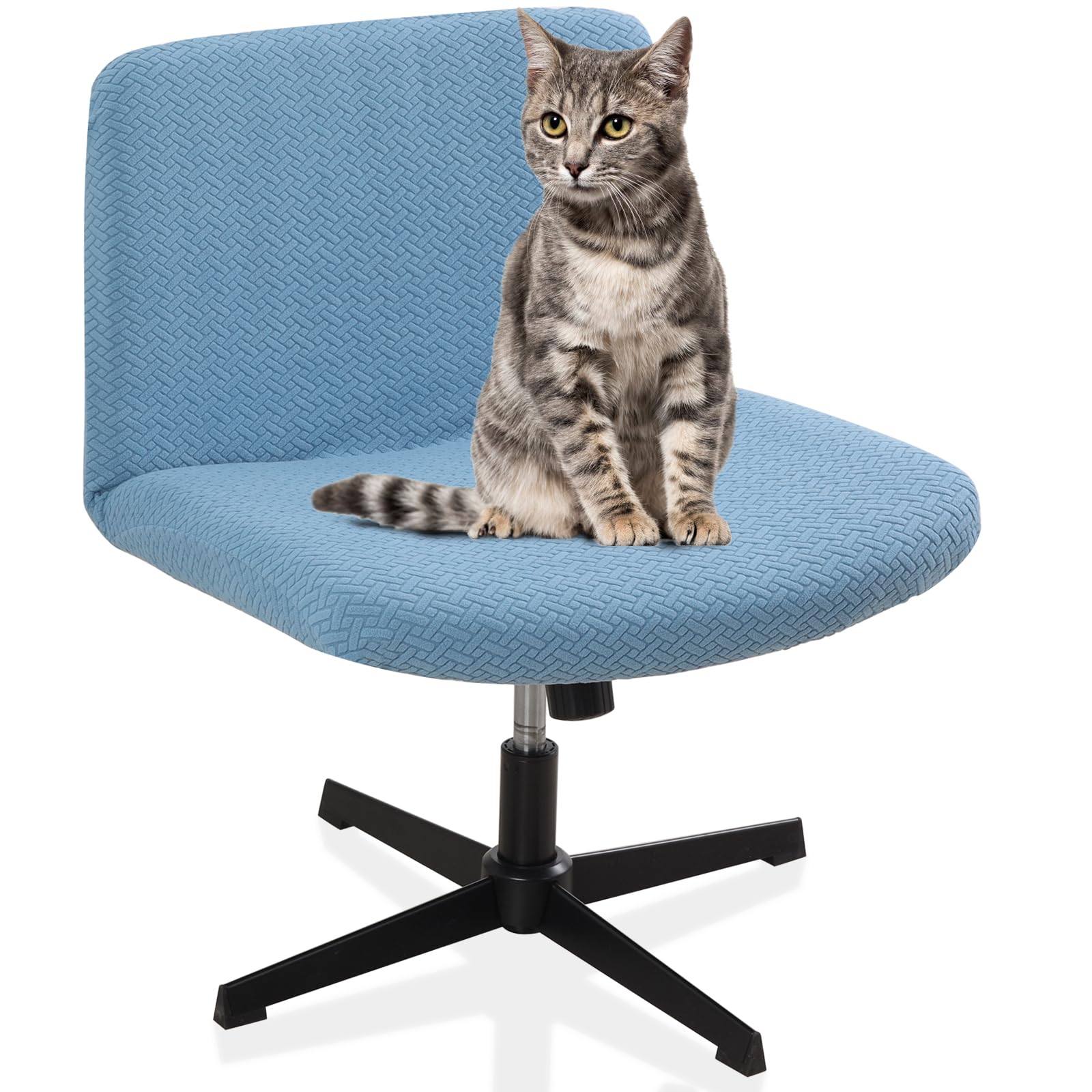 Fuloon Criss Cross Chair Cover, Waterproof, Stretchable, Solid Jacquard, Armless Chair Slipcovers for Office/Desk/Mid Back Wide Seat/Computer/Task/