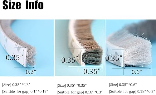 Miniatura 5 de Burlete para puerta, cepillo autoadhesivo para ventana, para ventanas de casa, resistente a la intemperie, a prueba de sonido, a prueba de polvo, 16