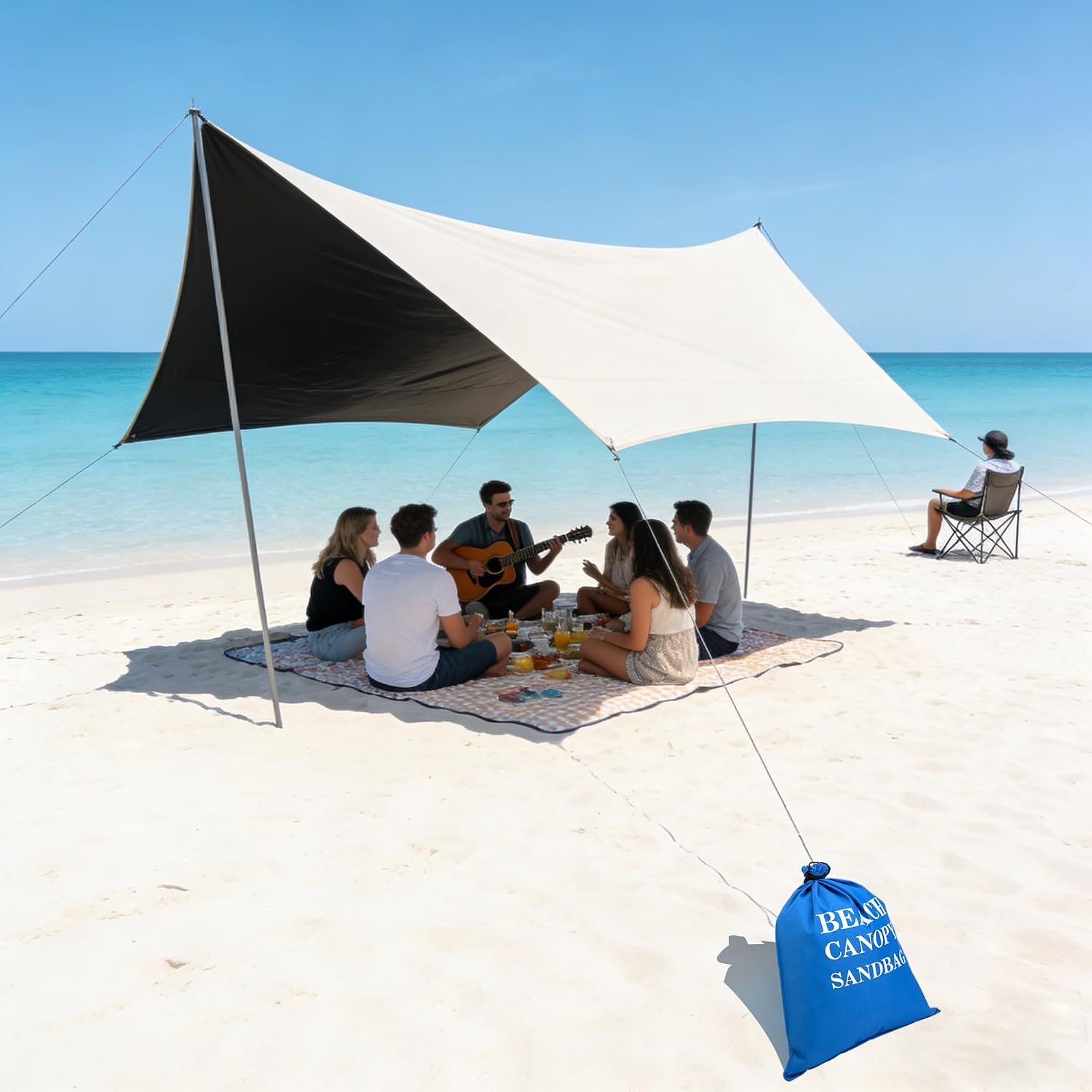 DECOHS 4 Pack Beach Canopy Wind Assist Kit, 20" x 16.5" Breeze Wind Sun Canopy Weights, Beach Shade Accessories Sun Shelter Sandbags Anchor for Fixing Outdoor Shade Tents (Canopy Not Included)
