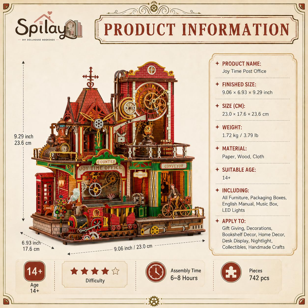 Spilay Puzzle in legno 3D per adulti, kit di costruzione di modelli