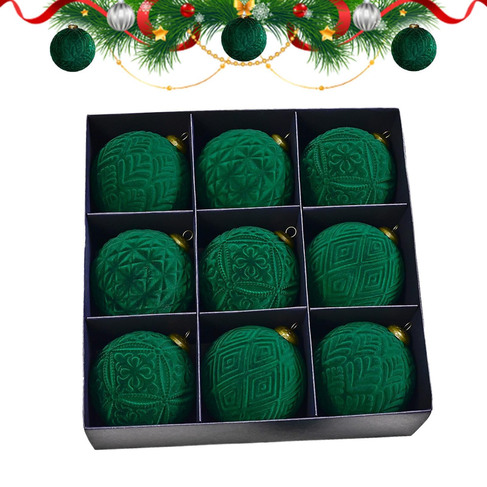 Boules de Noël en velours incassables de 9.9 cm pour décorer sans risque avec les enfants