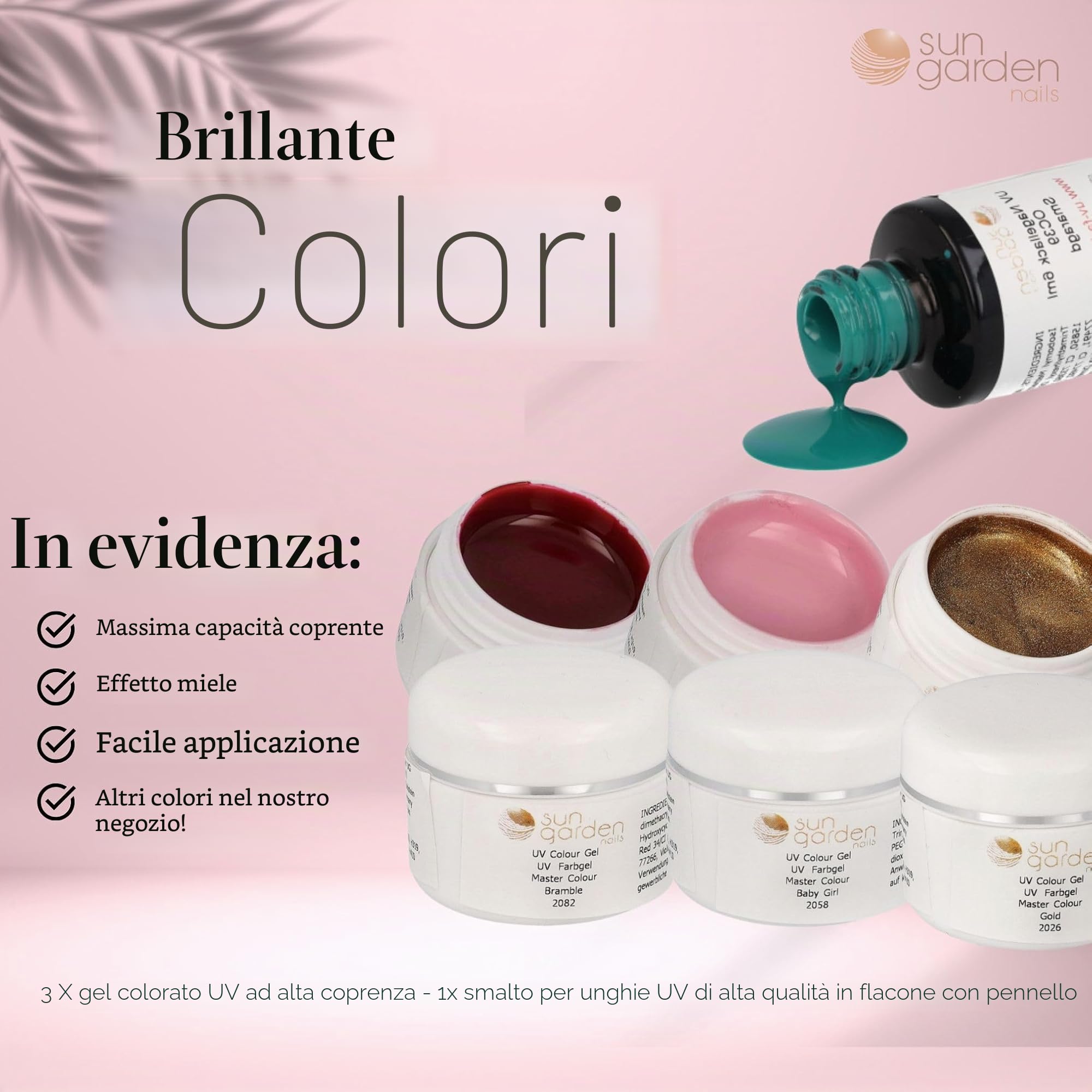 Sun Garden Nails Set di 154 Unghie in Gel per Principianti con Lampada UV, Set Completo di Accessori per Nail Art, Base Gel, Gel Colorato, Smalto UV, Primer, Olio per Unghie, Strass e Adesivi