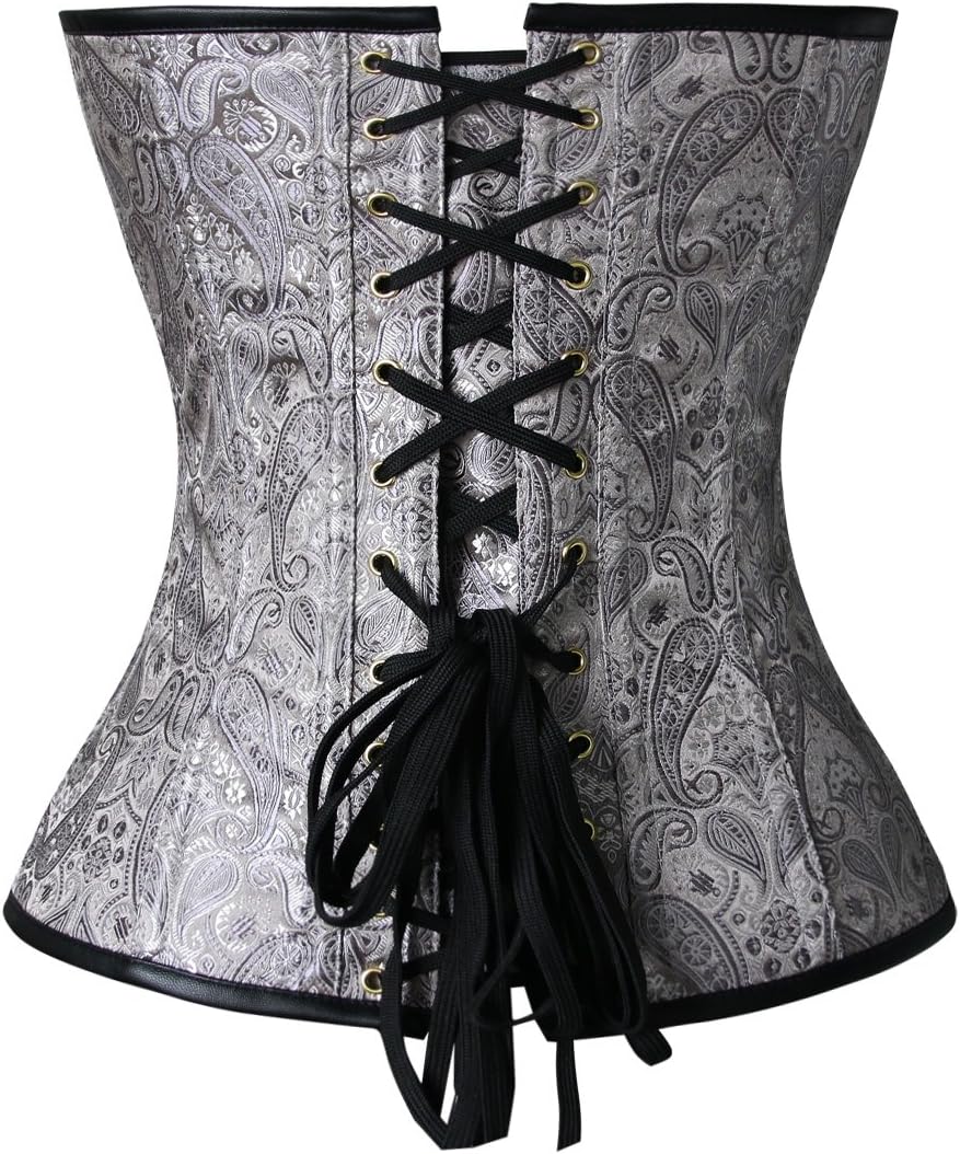 Charmian Women's Spiral Steel Boned Steampunk Gothic Bustier Corset with Chains - Image 3