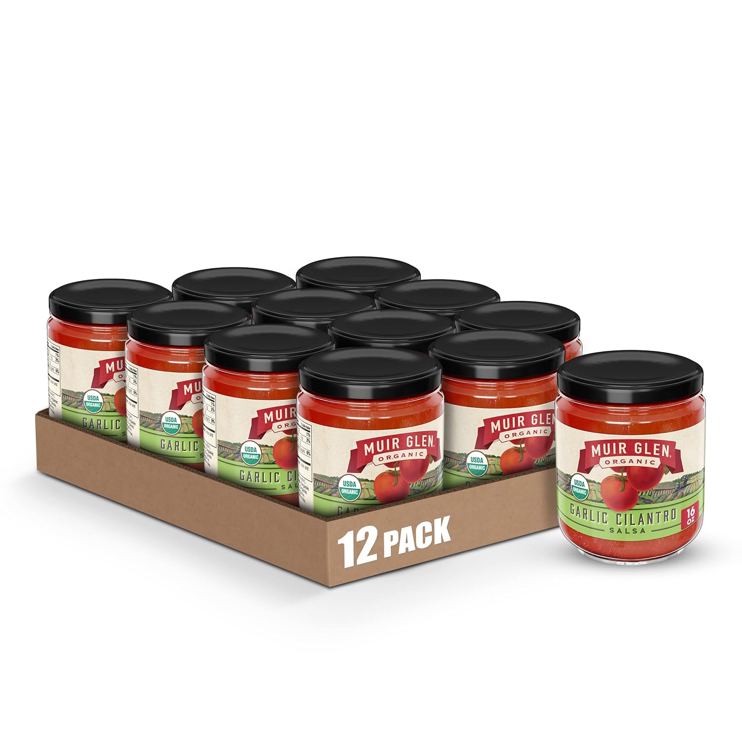 Muir Glen Organic Garlic Cilantro Salsa, 16 ounces (Pack of 12)