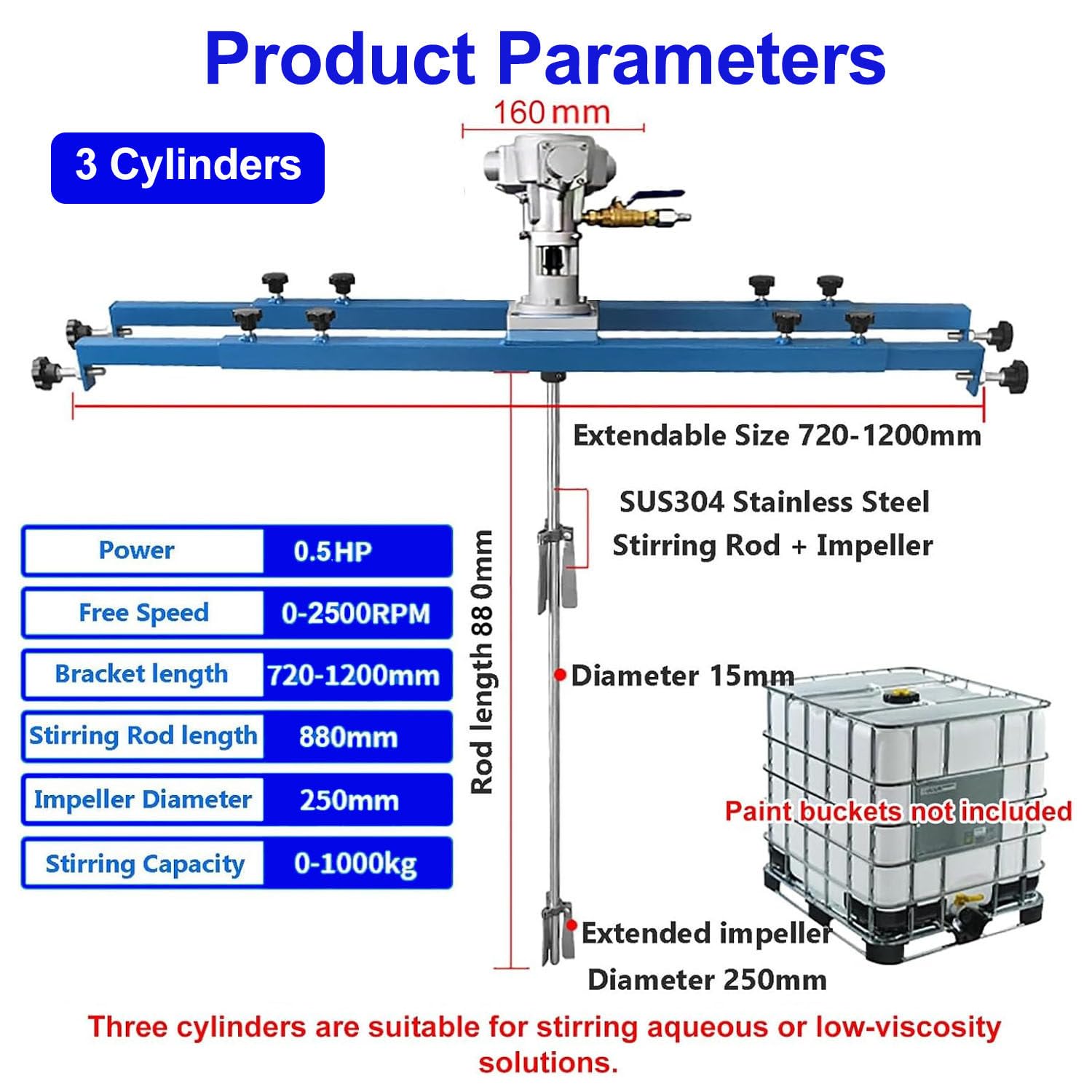 Pneumatyczne mieszadło do farb 3Cylinders