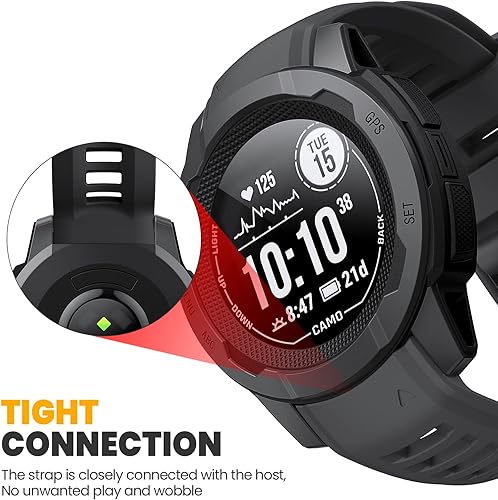 Miniatura 10 de NotoCity Correa para Garmin Instinct Garmin Instinct 2 Pulsera 0.866 in Silicona Suave Reemplazo Correa de Reloj Compatible con Instinct 2