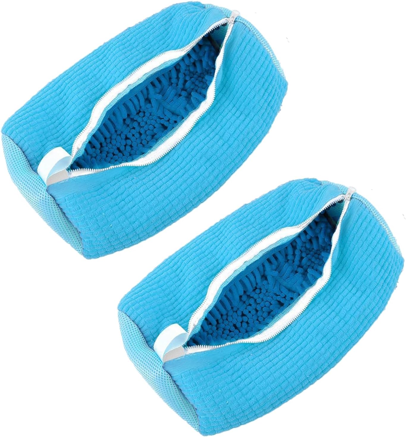 Shoe Cleaning Bag,Shoe Washing Bag For Washing Machine,Laundry Bag For Shoes,Fluffy Fibers 360° Wrap-Around Cleaning,Reusable Washer Shoe Bag For All Shoe Types And Sizes (Blue 2PCS)