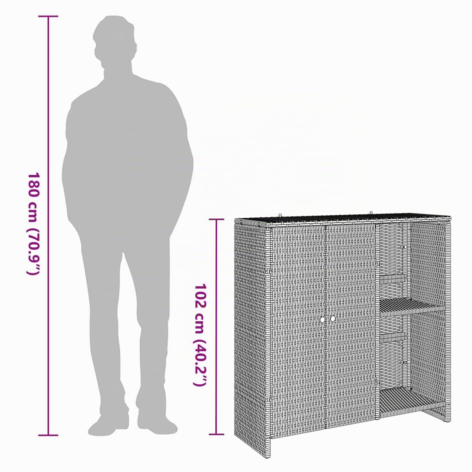 vidaXL Armoire de Rangement avec Porte Marron 100 x 36 x 102 cm Rotin, Rangement élégant pour Le Salon, Meuble en rotin Pratique, Organisateur Moderne pour Vos espaces intérieurs