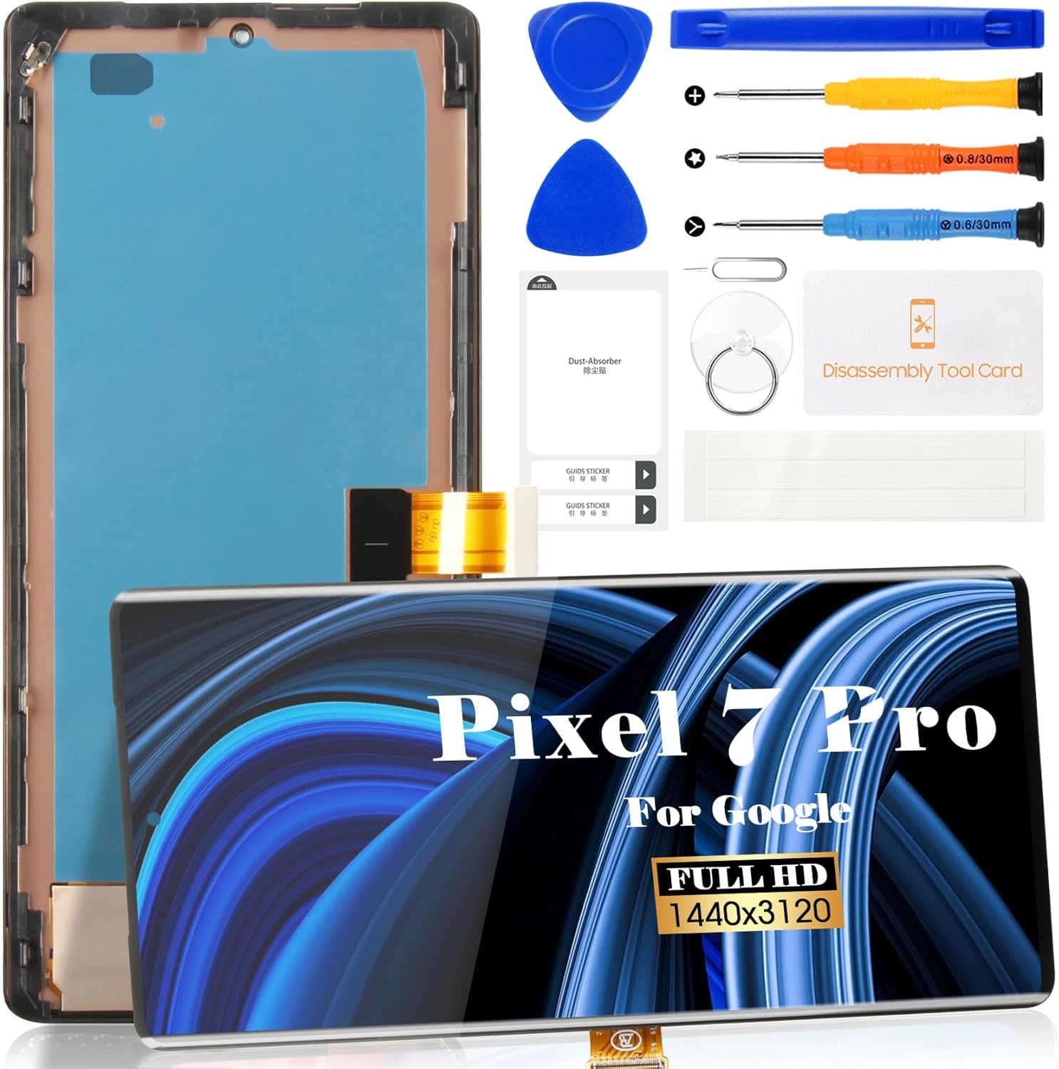 OLED para Google Pixel 7 Pro 5G, digitalizador LCD para Google Pixel 7 Pro, pantalla para Google Pixel 7 Pro GP4BC, GE2AE, GFE4J, reemplazo de montaje de pantalla táctil (con marco, negro)