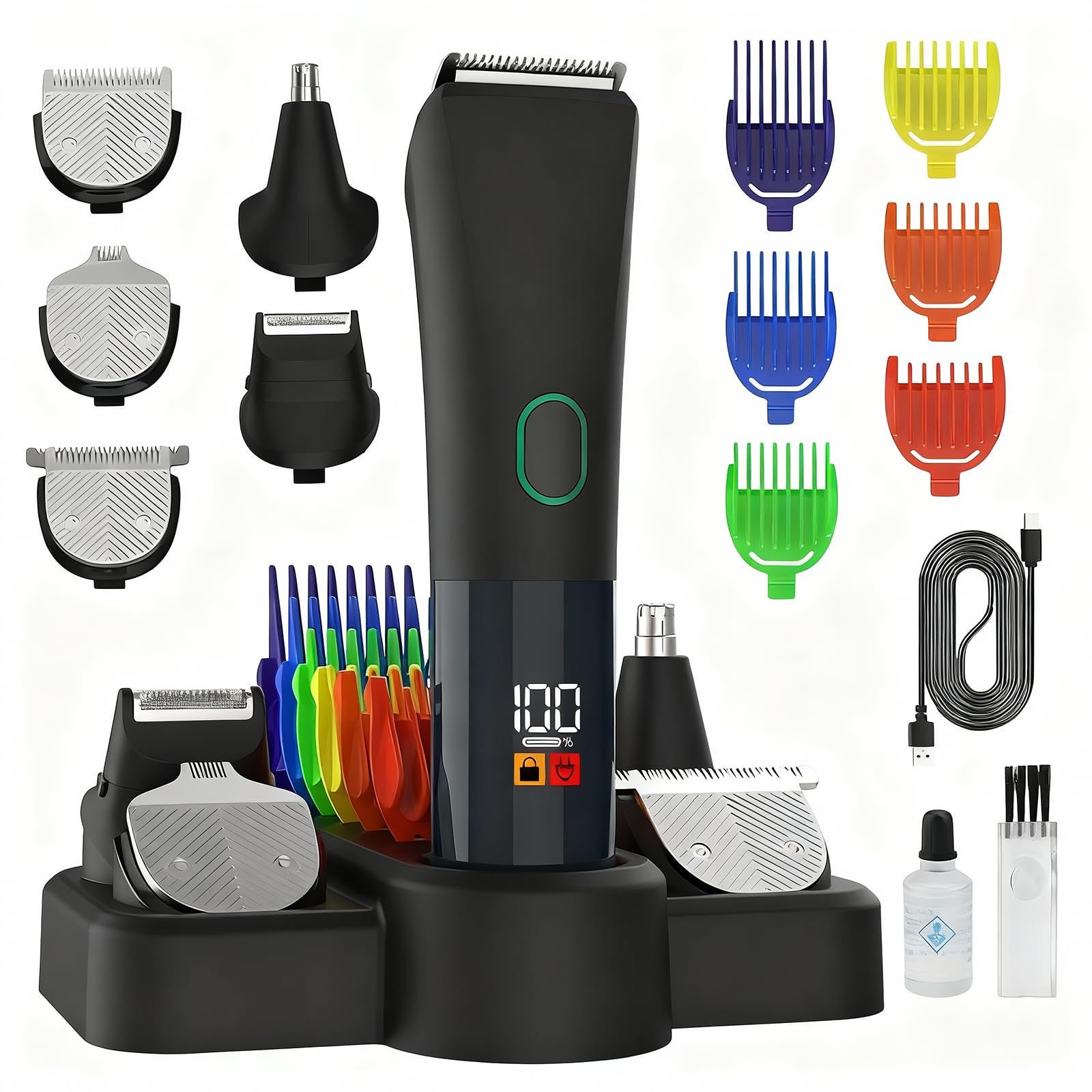 Electric Beard Trimmer for Men 2026 New 5 IN 1 Cordless Hair Clipper and Shaver Kit with Adjustable