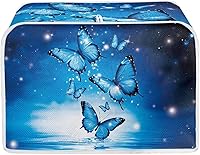 Vista 297 de Marbling Butterfly Print 2 Slice Toaster Dust Cover, Kitchen Small Appliance, Anti Dust and Fingerprint Bread Machine Cover