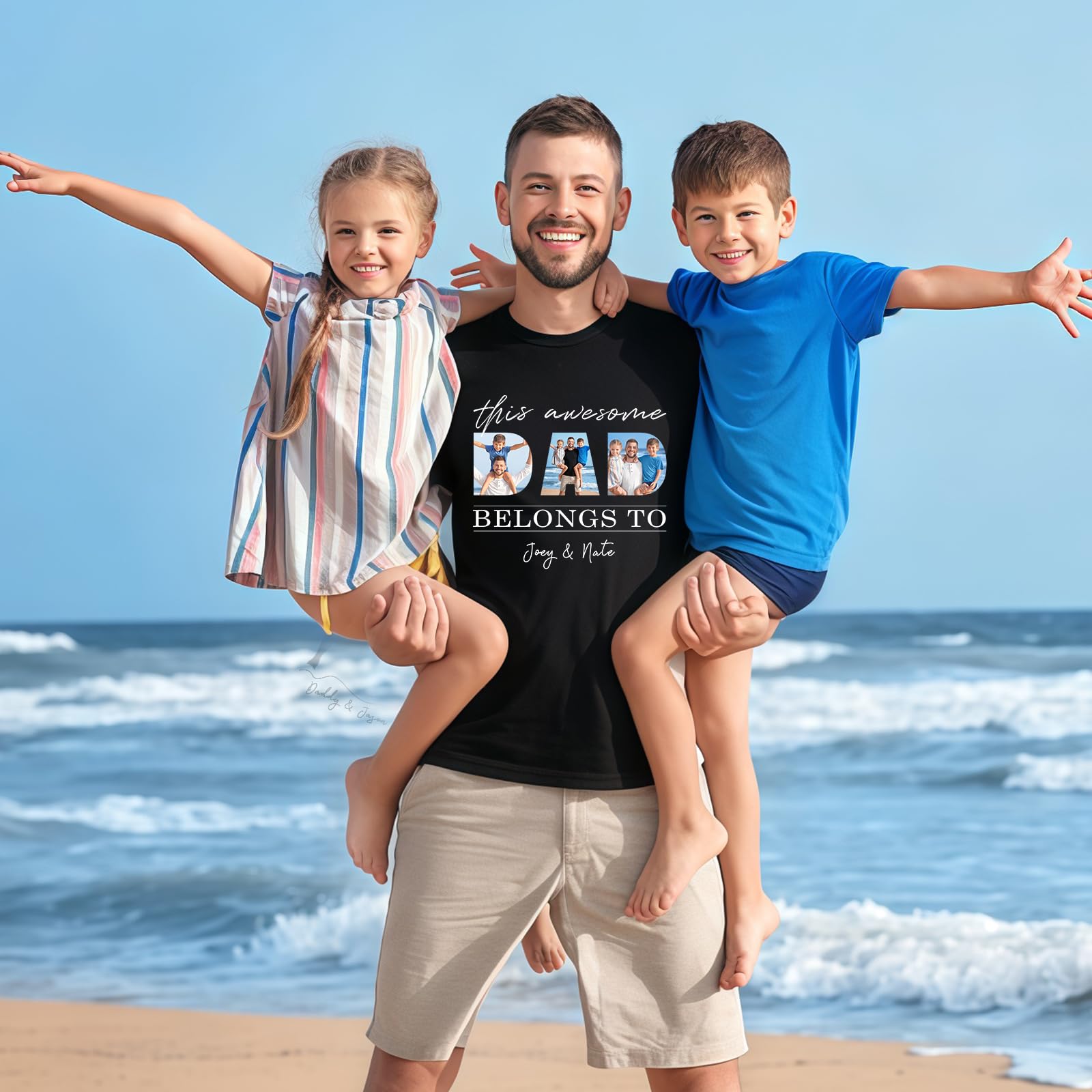 Custom Style Custom Photo Shirt for Dad - Personalized Father’s Day Birthday Gift from Daughter Son Wife