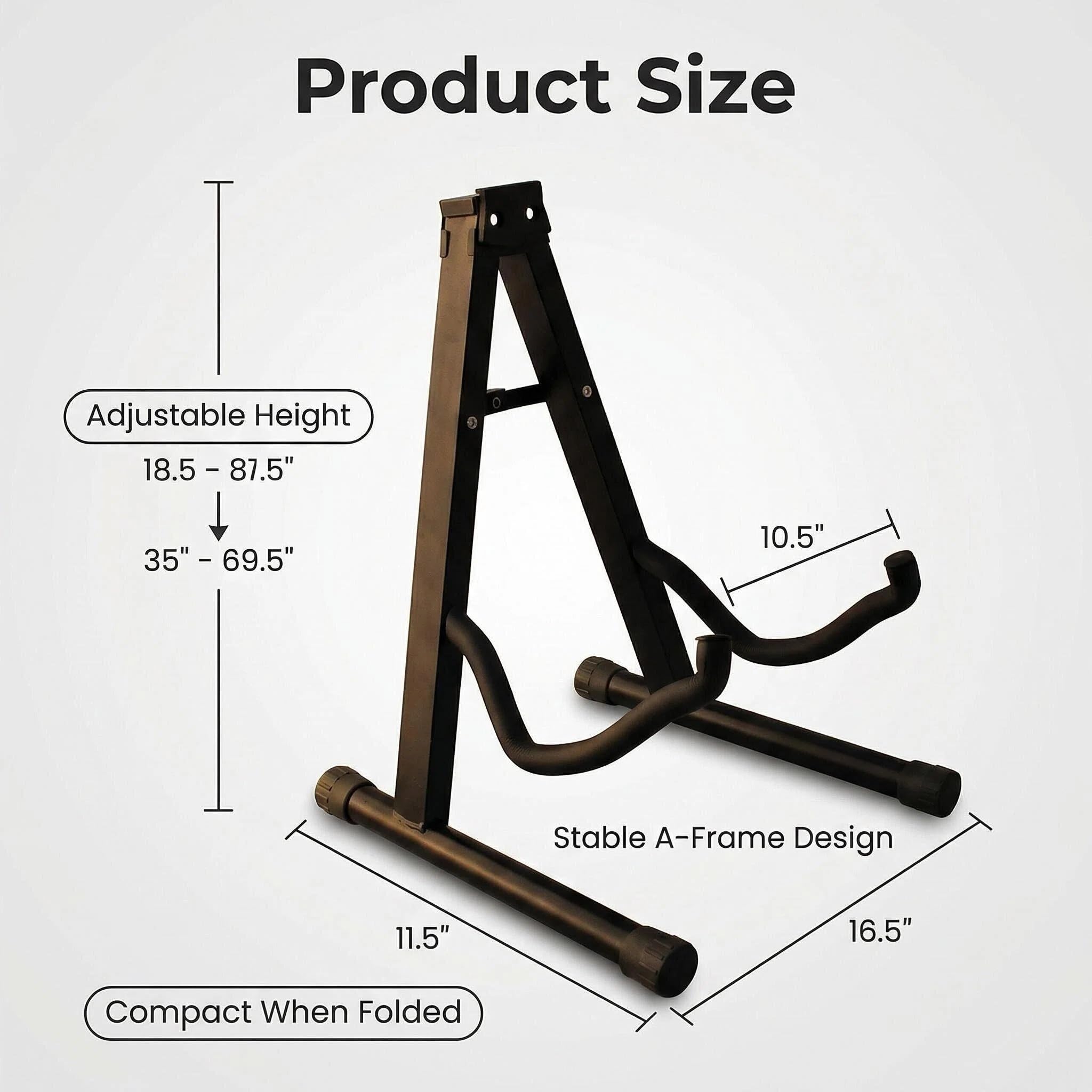 CAIHONG A-Frame Faltbarer Gitarrenständer für alle Gitarren Akustikgitarre Ständer, E-Gitarrenständer, Bass Gitarrenständer