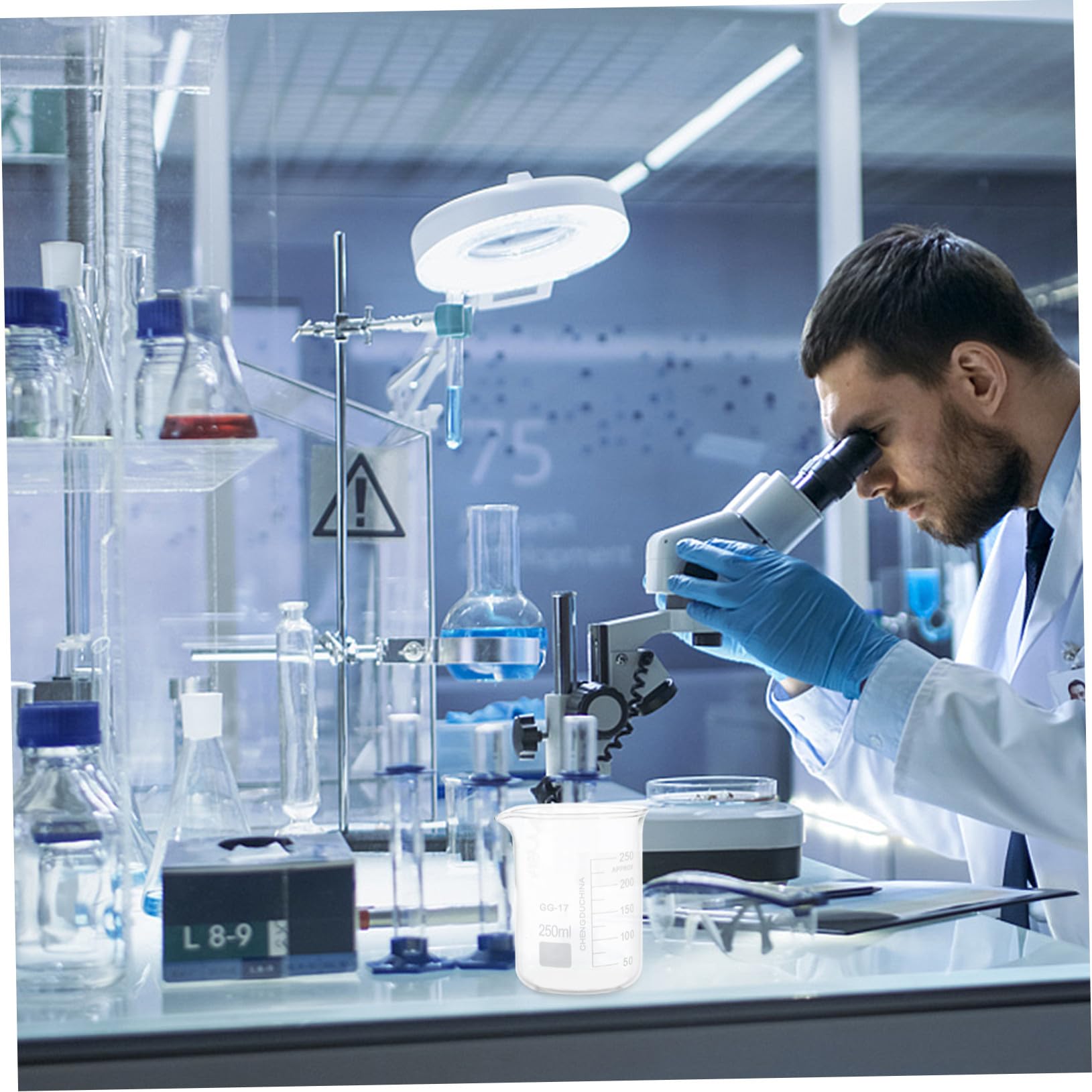 iplusmile 5piezas Vasos Medidores De Vidrio Graduados De Borosilicato Resistentes Al Calor Para Laboratorio Mezcladores Transparentes Para Líquidos Con Capacidad Para Experimentos Científico
