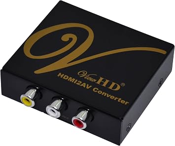 ViewHD Premium Quality HDMI to Composite | AV Universal Converter for PAL & NTSC Standard TV HDMI to AV Converter Metal Case VHD-168