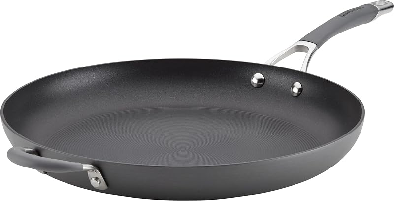 Circulon - 83906 Circulon Radiance Sartén antiadherente anodizado duro / sartén / sartén anodizado duro con mango auxiliar - sartén grande de 14 pulgadas, gris