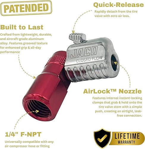 Miniatura 2 de JACO Lightning L2-Series Acoplador neumático para llantas, 1/4 de pulgada F-NPT (flujo cerrado) Flujo cerrado,Flujo