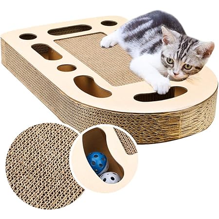 Amazon Vooph 猫 爪研ぎ ダンボール ペット用 つめとぎ 猫 おもちゃ 知育おもちゃ 爪とぎ 穴付き 爪磨き 段ボール 多機能 ボール付き 運動不足 ストレス解消 ネコ用品 猫玩具 Vooph 爪とぎ 通販