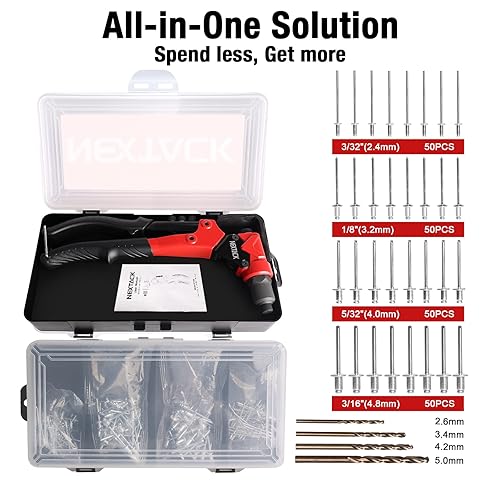 Miniatura 3 de Herramienta de tuerca de remache y pistola de remache pop para remachar espacio apretado con una sola mano