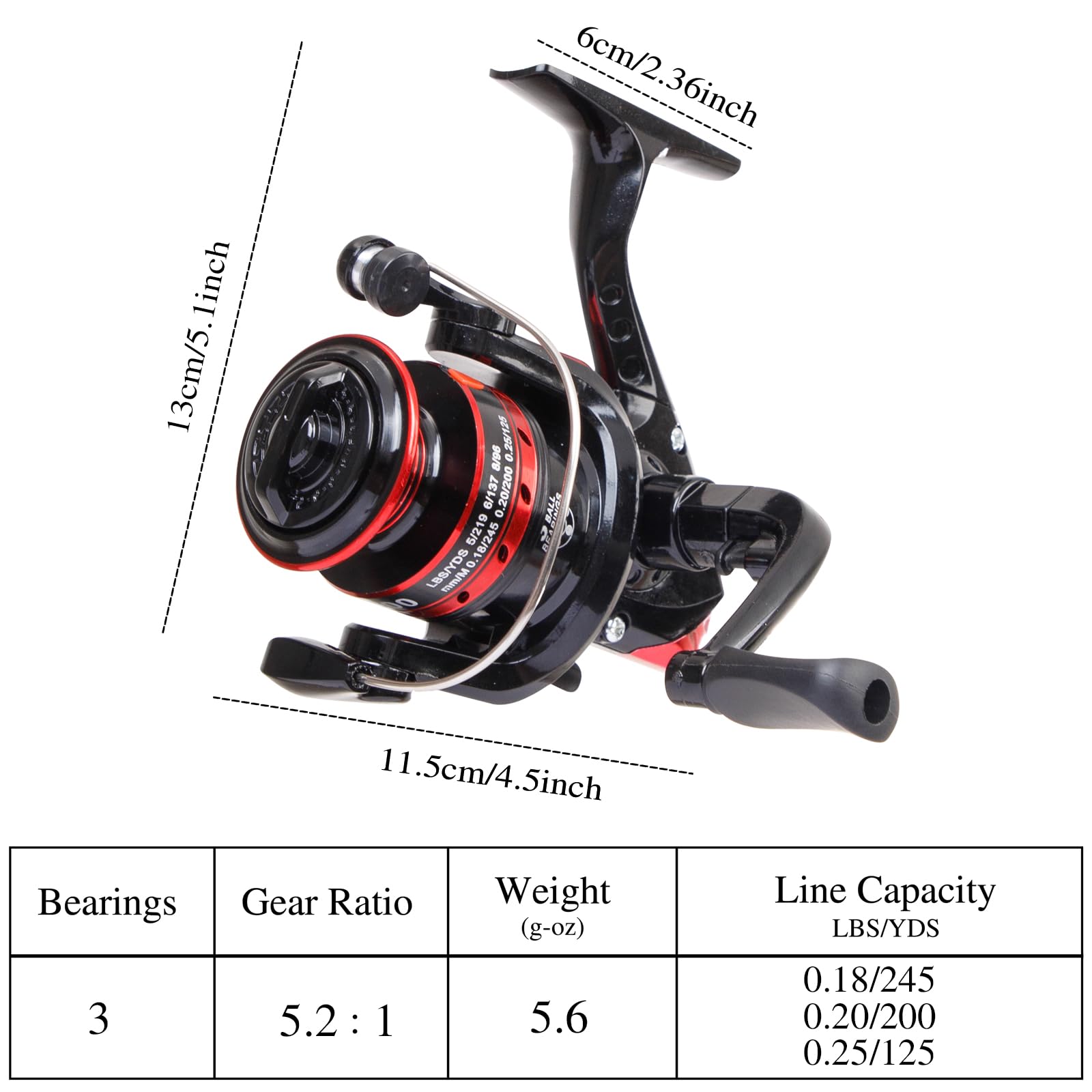I00000 Black and Red Fishing Rod and Reel Combos,Travel Fishing Kit