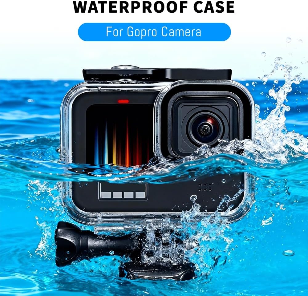 Hero 13 Water Proof case, Case for Gopro Hero 13/12/11/10/9, 196FT/60M Anti-Fog Underwater Housing Cage Supports Deep Diving Scuba Snorkeling Swimming Shell Accessories (Hero 13/12/11/10/9 Black)