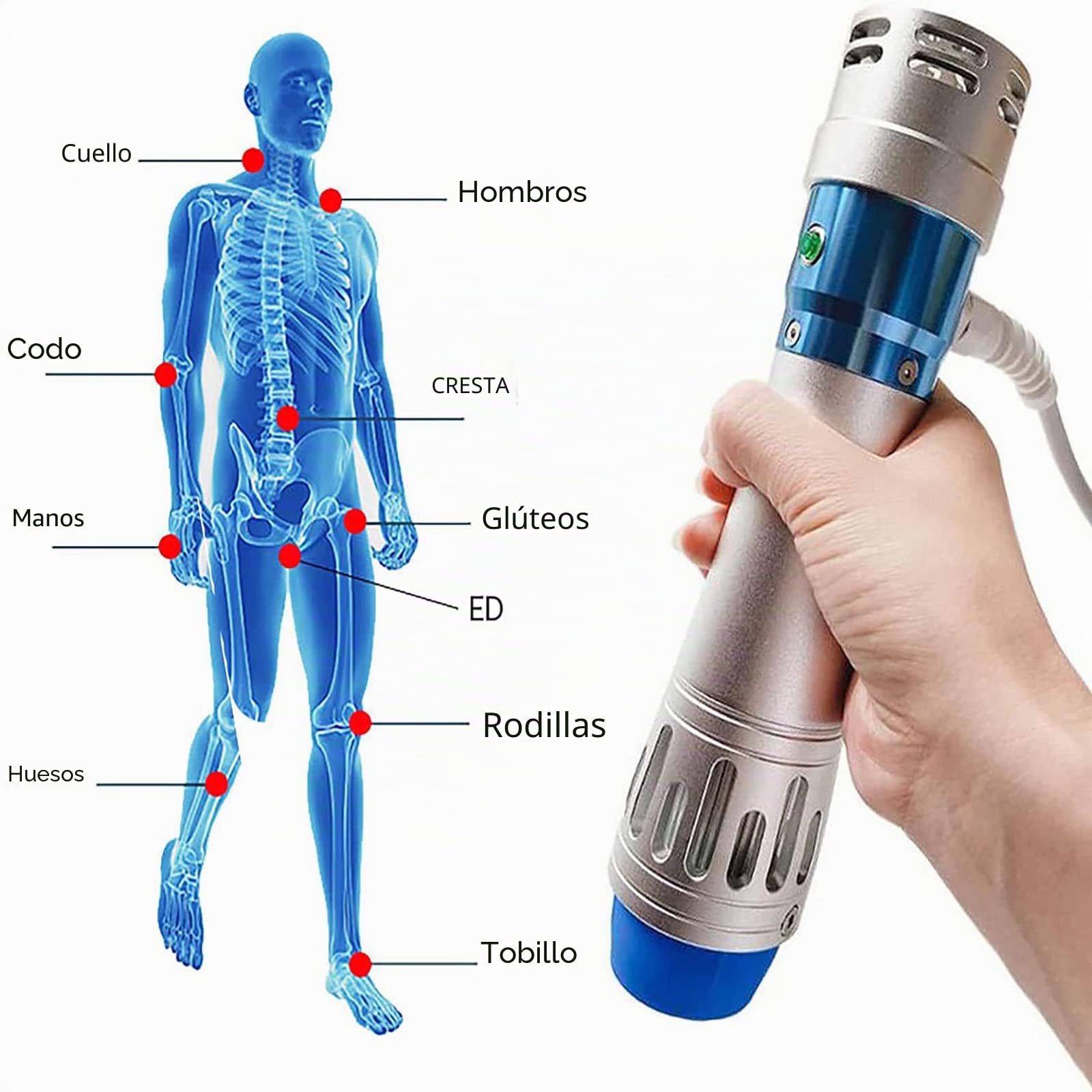 Máquina de Terapia de Ondas de Choque Dispositivo de Alivio de Dolor de Onda de Choque físico, ED Profesional Masajeador Corporal De Ondas De Choque Electromagnéticas