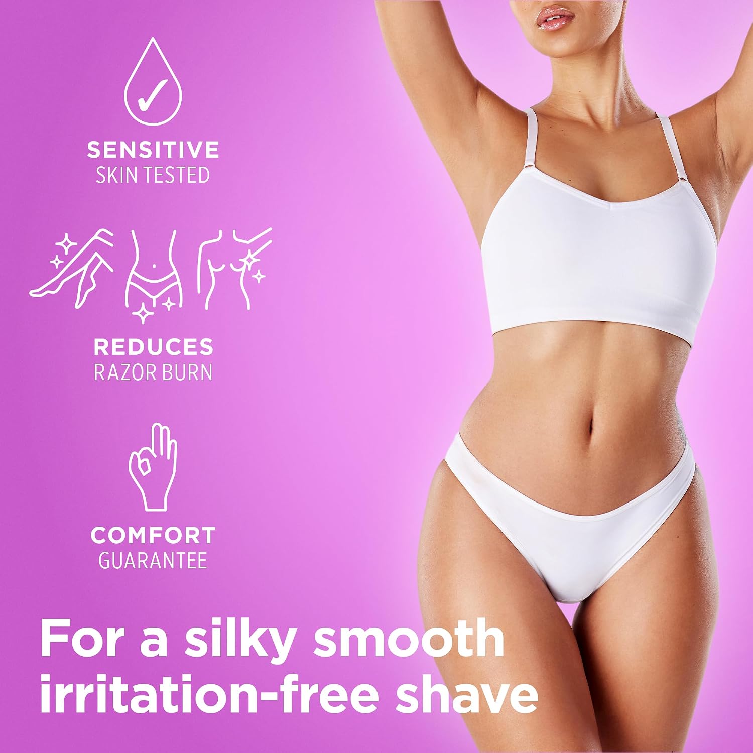 Queen of Ooh la la! Women’s Shave Gel Duo for Sensitive Skin, Moisturising Low Foam Precision Shaving Cream for Legs, Underarms & Bikini, Coconut & Vanilla, Vegan, 2 x 5 FL OZ