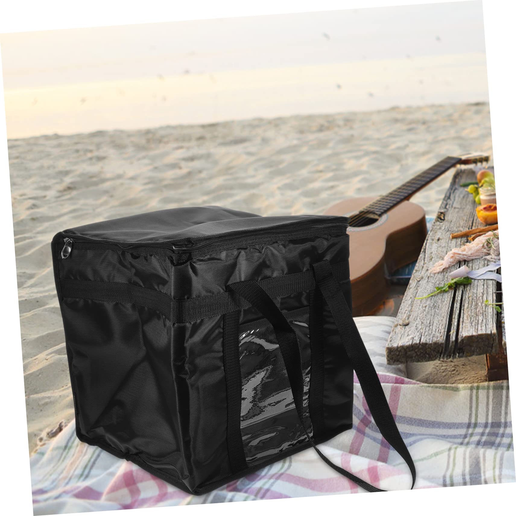 Happyyami Cooler Box Large Waterproof Tote Bag Foldable Shopping Bag Pizza Carrier Insulated Bags Pizza Carrier Bag Insulated Cooler Bags Food Carrying Bag Food Storage Bag Grocery Bag Cake