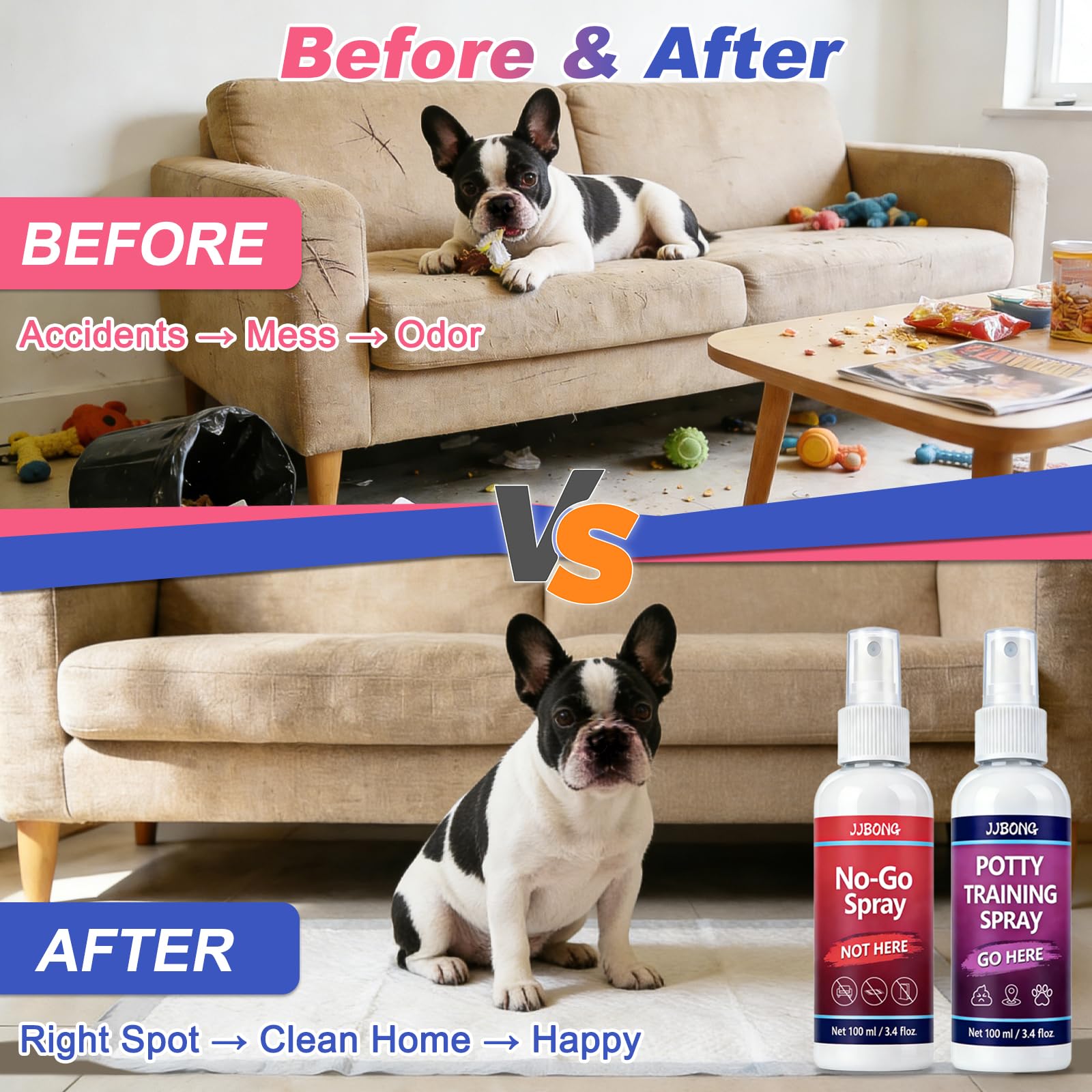 Potty Training Spray for Dogs, Puppy Potty Training Spray, Includes Here Potty & Not Here Training Spray, Puppy Pee Spray, Helps Dogs Develop Proper Potty Habitss, 6.8 Fl Oz (Pack of 2). — view 5