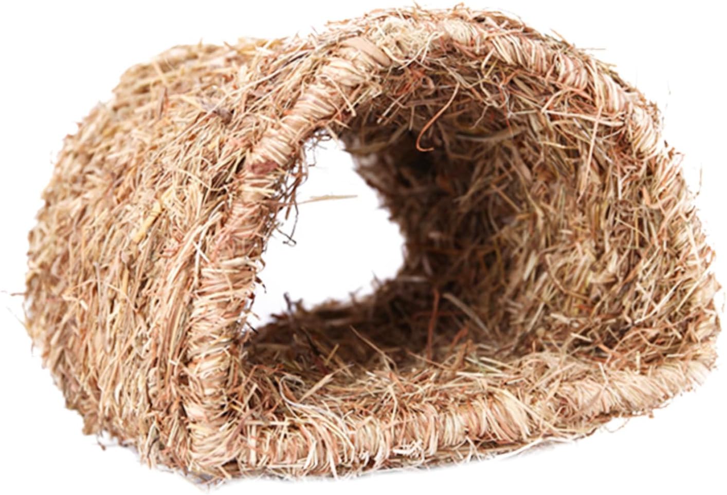 Hemobllo Rabbit Grass Tunnel - Rabbit Hideaway Straw Bunny Tunnel Hand Woven Grass Hideout Toy Playhouse for Guinea Pigs, Chinchilla, Small Animals