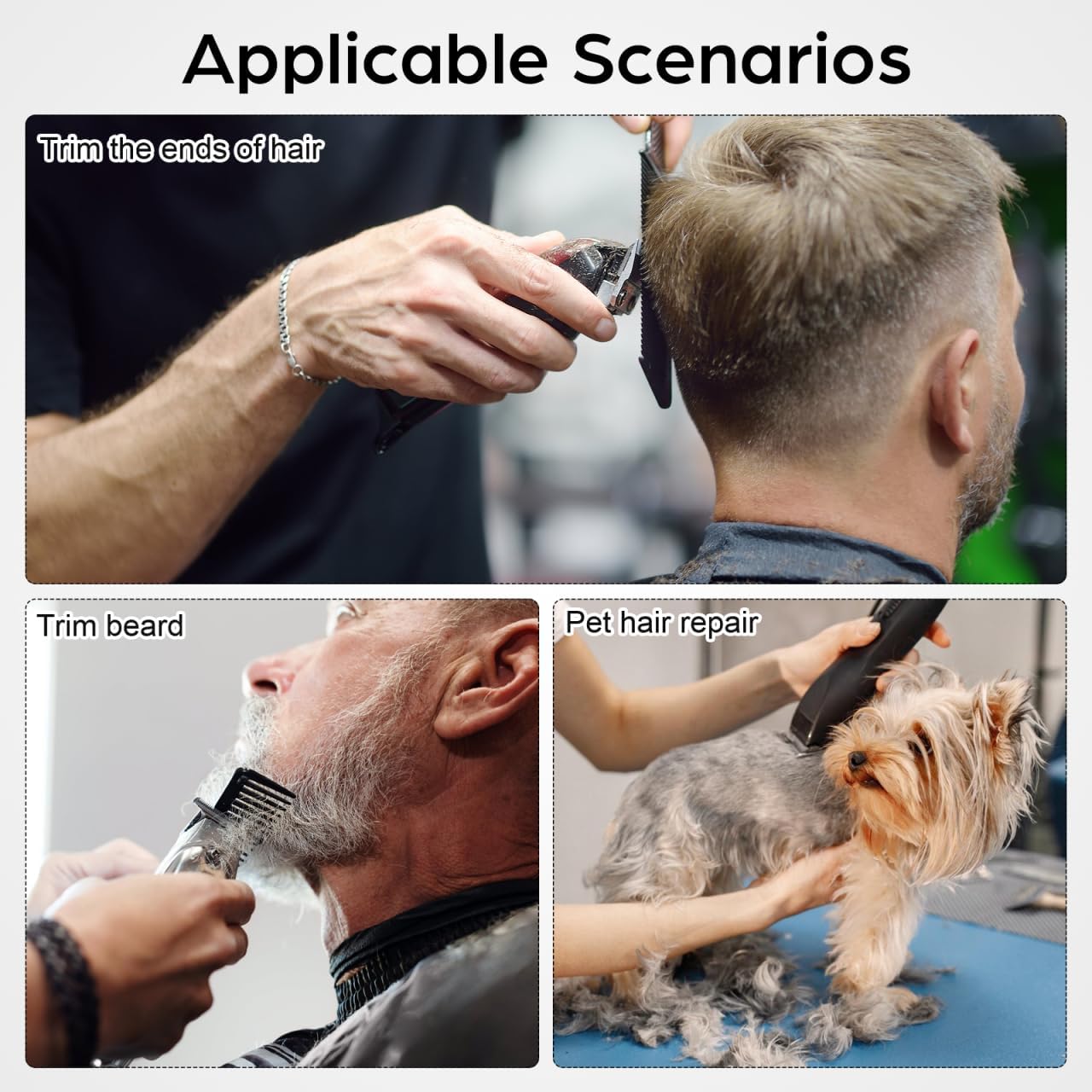 POPETPOP 3pcs Manual Hair Clippers and Set Vintage Operation Non-Electric Hairdressing Tool for Quick and Silent Hair Cutting