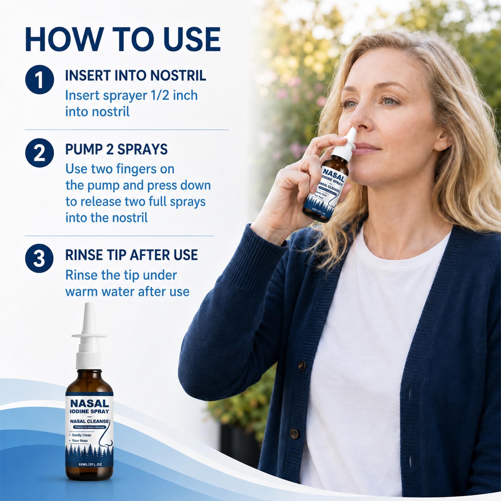 KLIFE 2Pcs Iodine Nasal Spray, Cleanses & Refreshes Your Nasal Passages, Fine Mist Non-Medicated Nasal Spray with Iodine & Fulvic Acid, Nasal Hygiene Support — Amazon image 5