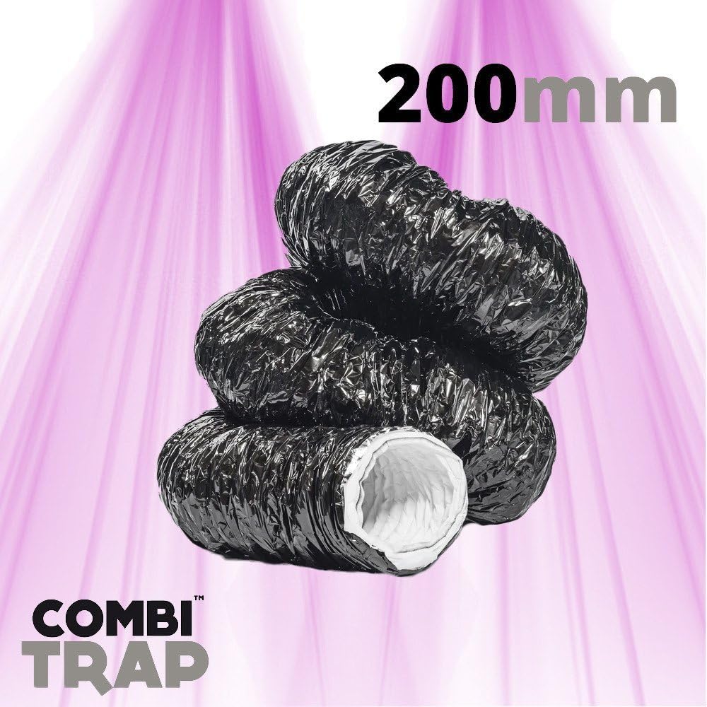 RODWIN VENTILATION Gaine Souple Insonorisée Pro-Ouate Ø 204mm – Conduit Phonique Polyester 3 Mètres