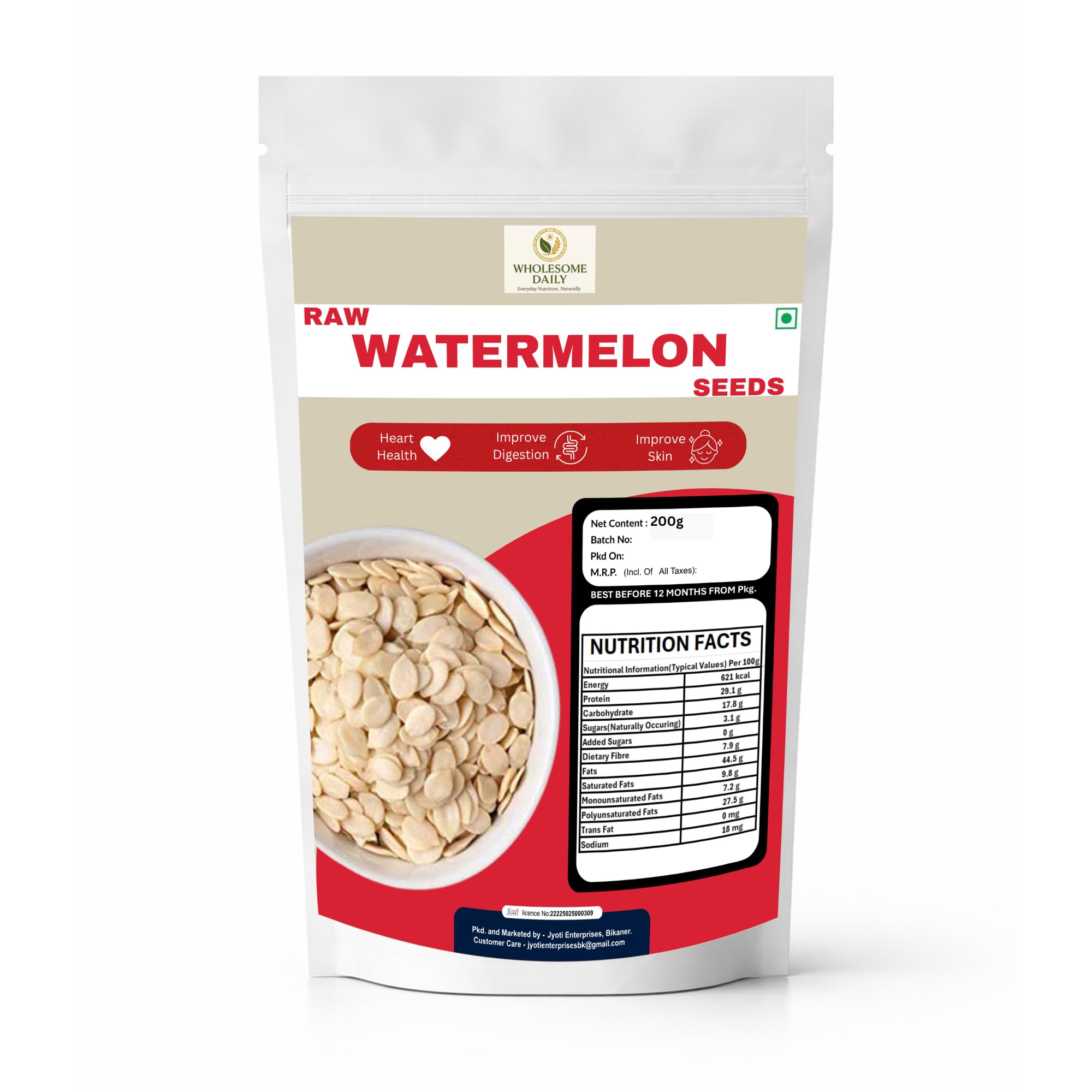 WHOLESOME DAILY Raw Watermelon Seeds | High Protein & Nutrient-Rich Magaj Seeds | Non-GMO Edible Seeds for Eating | Source of Antioxidants & Healthy Fats | 100% Natural Raw Seeds 200g-image-40