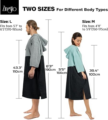 Miniatura 2 de Poncho de surf, bata cambiadora, manga 34, extra grande, gruesa, con capucha, poncho para hombres y mujeres, natación en la playa, 43 x 35 pulgadas,