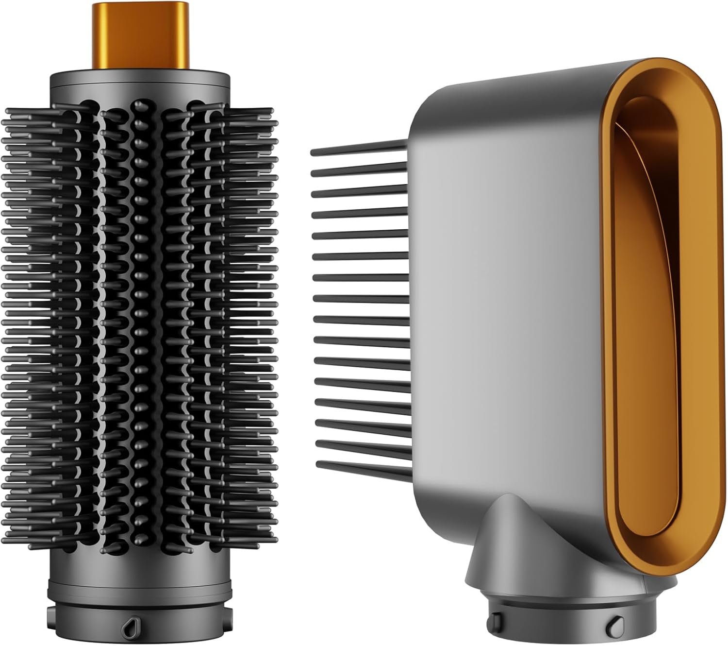 Round Brush Attachment and Wide Tooth Comb Nozzle Attachment Compatible with Dyson Airwrap HS01 HS05 HS8 Accessories to Straighten Add Volume Create Length and Enhance Texture