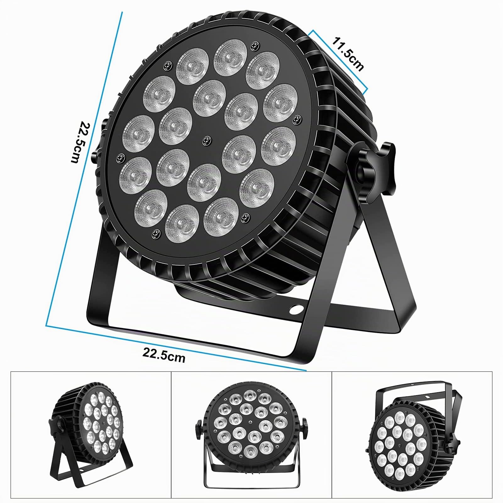 Faretto Par LED 200 W Luci del Palcoscenico,RGBW 18 LED luci led discoteca luci stroboscopiche DMX512 8CH Controllo Alloggiamento in Alluminio Auto/Voice/per Club Bar Wedding luci festa