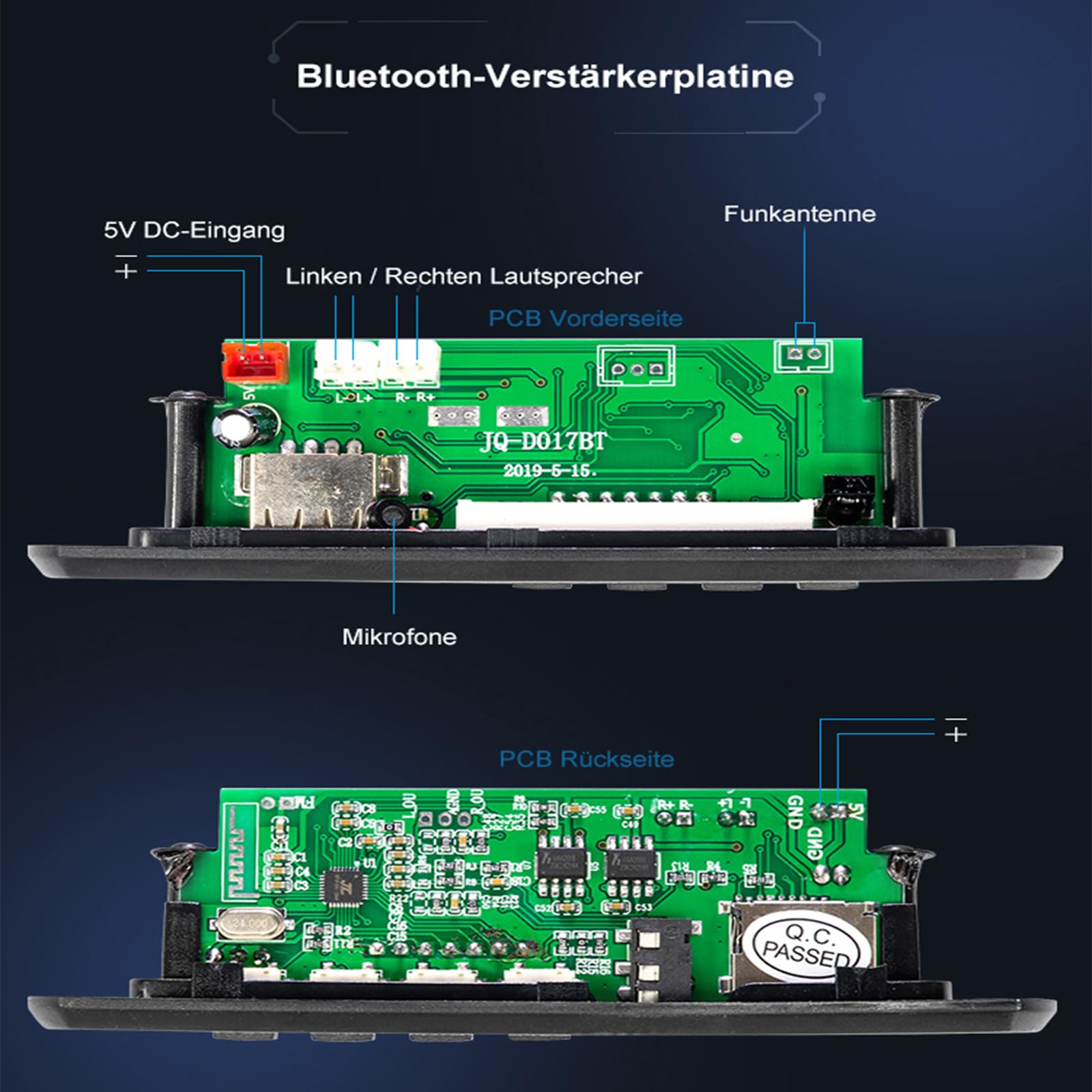 Elektroniczny głośnik Bluetooth z radiem FM, zestaw do lutowania DIY, czarny, projekt odtwarzacza muzyki z pilotem zdalnego sterowania z kolorowymi diodami LED sterowanymi dźwiękiem i obudową
