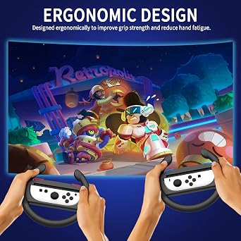 AriKroii 2 Pack Steering Wheels for Nintendo Switch 2 Joy C on Controller, Racing Wheels Compatible with Mario Kart World, Family Multiplayer Gaming Accessories